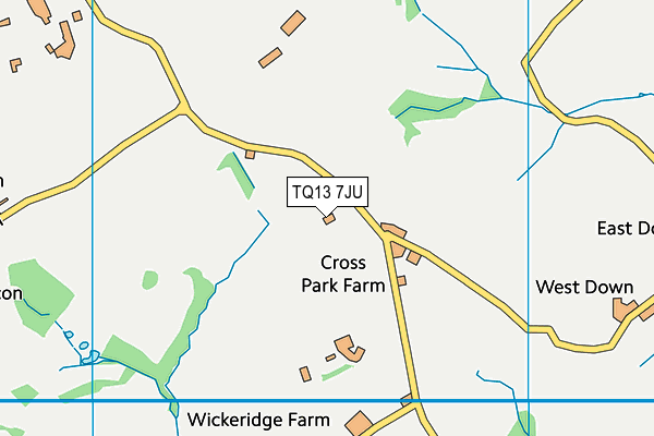 TQ13 7JU map - OS VectorMap District (Ordnance Survey) TQ13 7JU map - OS VectorMap District (Ordnance Survey)