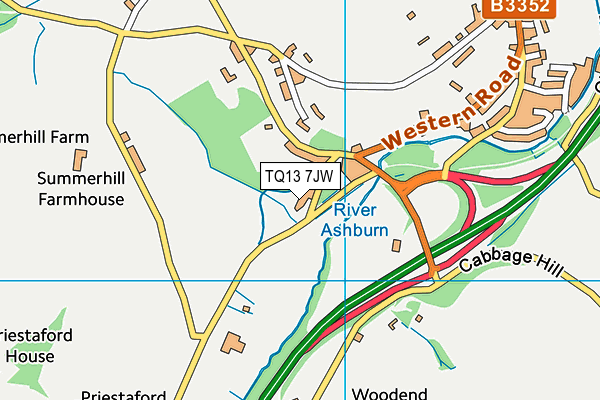 TQ13 7JW map - OS VectorMap District (Ordnance Survey) TQ13 7JW map - OS VectorMap District (Ordnance Survey)