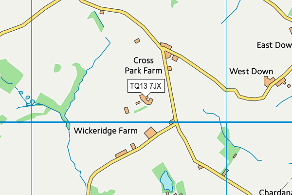 TQ13 7JX map - OS VectorMap District (Ordnance Survey) TQ13 7JX map - OS VectorMap District (Ordnance Survey)