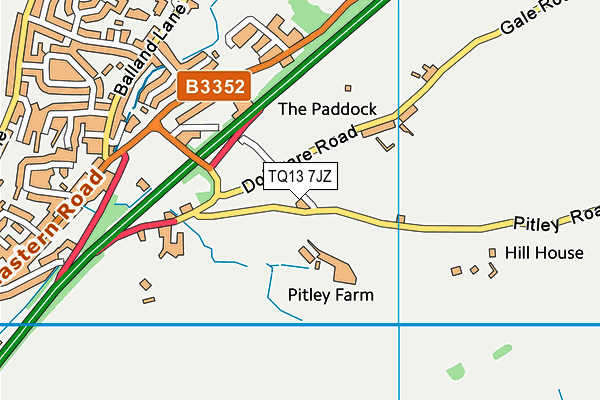 TQ13 7JZ map - OS VectorMap District (Ordnance Survey) TQ13 7JZ map - OS VectorMap District (Ordnance Survey)
