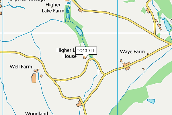TQ13 7LL map - OS VectorMap District (Ordnance Survey) TQ13 7LL map - OS VectorMap District (Ordnance Survey)