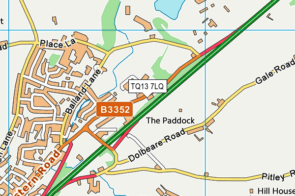TQ13 7LQ map - OS VectorMap District (Ordnance Survey) TQ13 7LQ map - OS VectorMap District (Ordnance Survey)