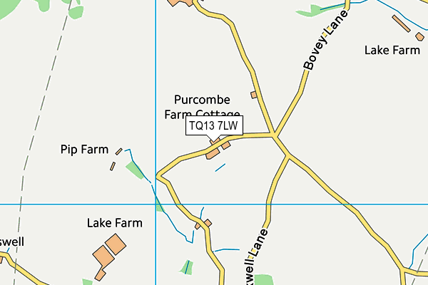 TQ13 7LW map - OS VectorMap District (Ordnance Survey) TQ13 7LW map - OS VectorMap District (Ordnance Survey)