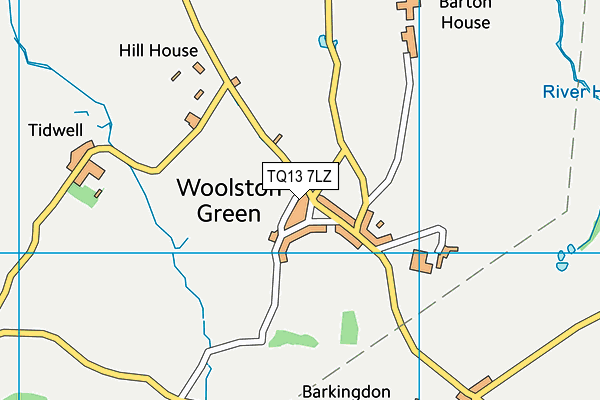 TQ13 7LZ map - OS VectorMap District (Ordnance Survey) TQ13 7LZ map - OS VectorMap District (Ordnance Survey)