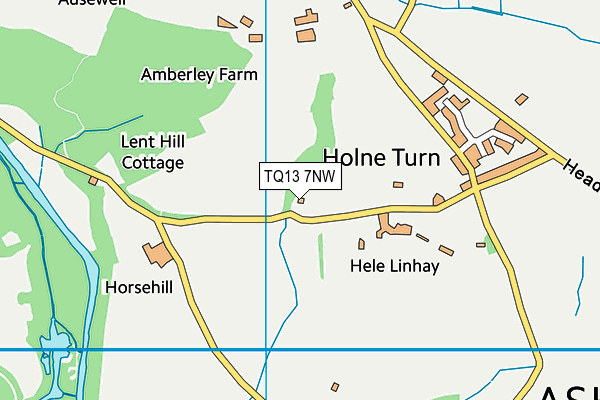 TQ13 7NW map - OS VectorMap District (Ordnance Survey) TQ13 7NW map - OS VectorMap District (Ordnance Survey)