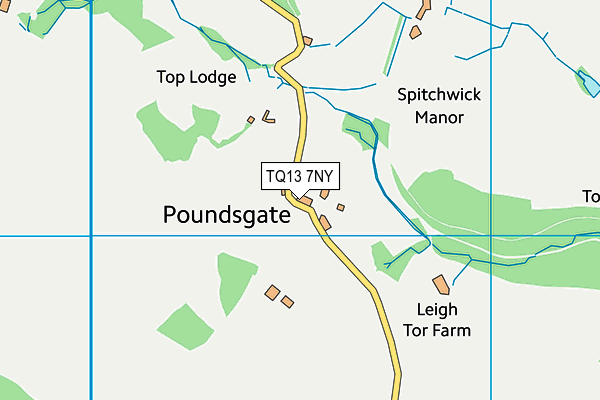 TQ13 7NY map - OS VectorMap District (Ordnance Survey)