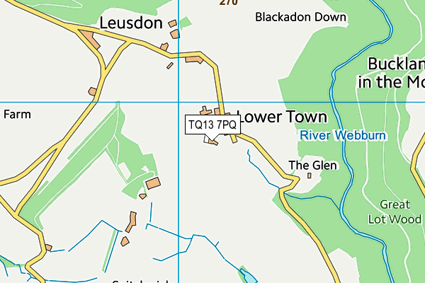 TQ13 7PQ map - OS VectorMap District (Ordnance Survey)