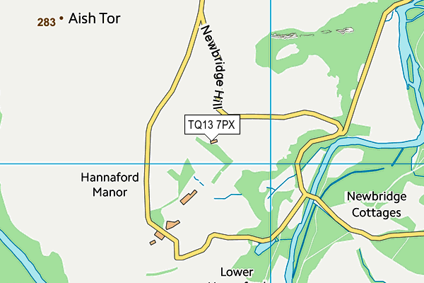 TQ13 7PX map - OS VectorMap District (Ordnance Survey) TQ13 7PX map - OS VectorMap District (Ordnance Survey)