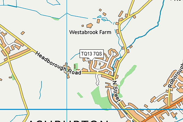 TQ13 7QS map - OS VectorMap District (Ordnance Survey) TQ13 7QS map - OS VectorMap District (Ordnance Survey)