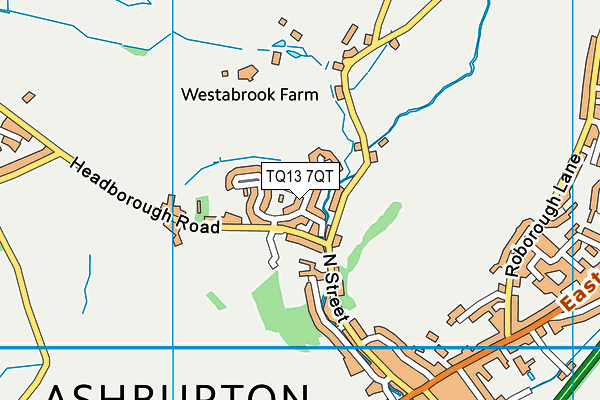 TQ13 7QT map - OS VectorMap District (Ordnance Survey) TQ13 7QT map - OS VectorMap District (Ordnance Survey)