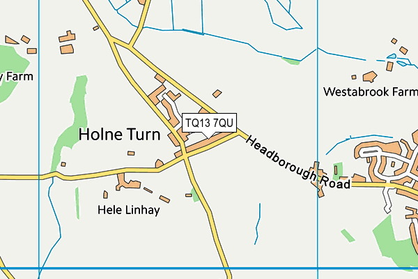 TQ13 7QU map - OS VectorMap District (Ordnance Survey) TQ13 7QU map - OS VectorMap District (Ordnance Survey)