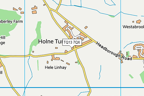 TQ13 7QX map - OS VectorMap District (Ordnance Survey) TQ13 7QX map - OS VectorMap District (Ordnance Survey)