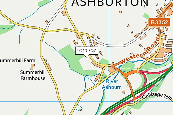 TQ13 7QZ map - OS VectorMap District (Ordnance Survey)