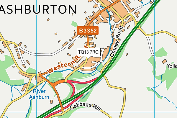 TQ13 7RQ map - OS VectorMap District (Ordnance Survey)
