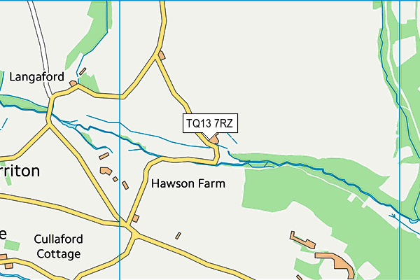 TQ13 7RZ map - OS VectorMap District (Ordnance Survey) TQ13 7RZ map - OS VectorMap District (Ordnance Survey)