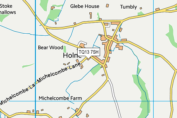 TQ13 7SH map - OS VectorMap District (Ordnance Survey) TQ13 7SH map - OS VectorMap District (Ordnance Survey)