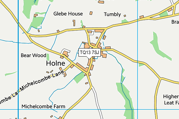 TQ13 7SJ map - OS VectorMap District (Ordnance Survey) TQ13 7SJ map - OS VectorMap District (Ordnance Survey)