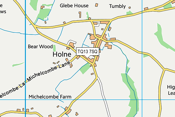 TQ13 7SQ map - OS VectorMap District (Ordnance Survey) TQ13 7SQ map - OS VectorMap District (Ordnance Survey)