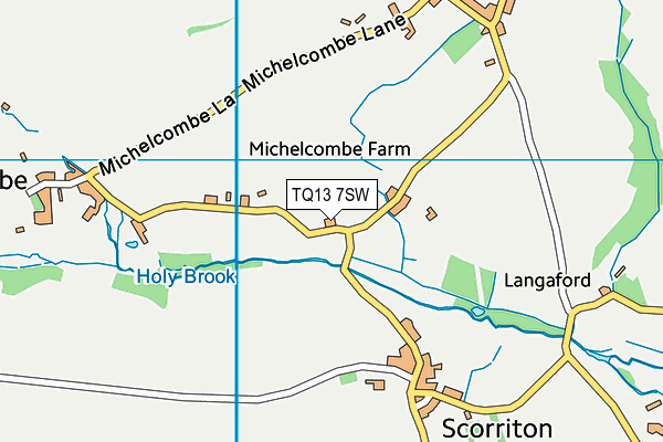 TQ13 7SW map - OS VectorMap District (Ordnance Survey) TQ13 7SW map - OS VectorMap District (Ordnance Survey)