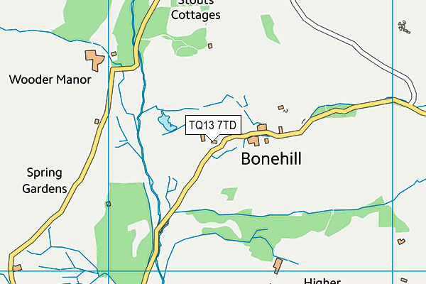 TQ13 7TD map - OS VectorMap District (Ordnance Survey) TQ13 7TD map - OS VectorMap District (Ordnance Survey)
