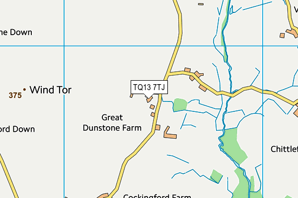 TQ13 7TJ map - OS VectorMap District (Ordnance Survey) TQ13 7TJ map - OS VectorMap District (Ordnance Survey)