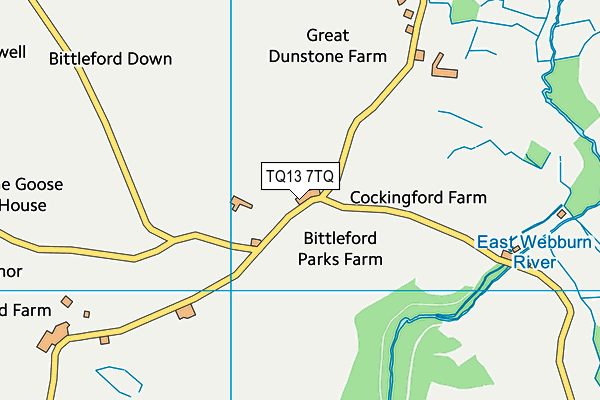 TQ13 7TQ map - OS VectorMap District (Ordnance Survey) TQ13 7TQ map - OS VectorMap District (Ordnance Survey)