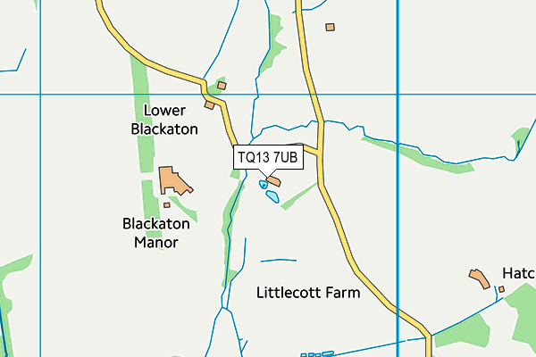 TQ13 7UB map - OS VectorMap District (Ordnance Survey) TQ13 7UB map - OS VectorMap District (Ordnance Survey)