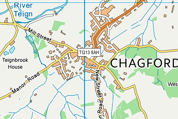 TQ13 8AH map - OS VectorMap District (Ordnance Survey)