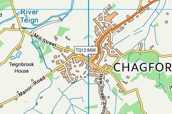 TQ13 8AW map - OS VectorMap District (Ordnance Survey) TQ13 8AW map - OS VectorMap District (Ordnance Survey)