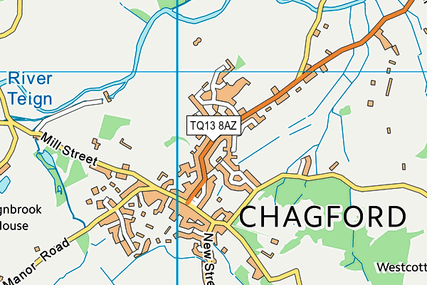 TQ13 8AZ map - OS VectorMap District (Ordnance Survey) TQ13 8AZ map - OS VectorMap District (Ordnance Survey)