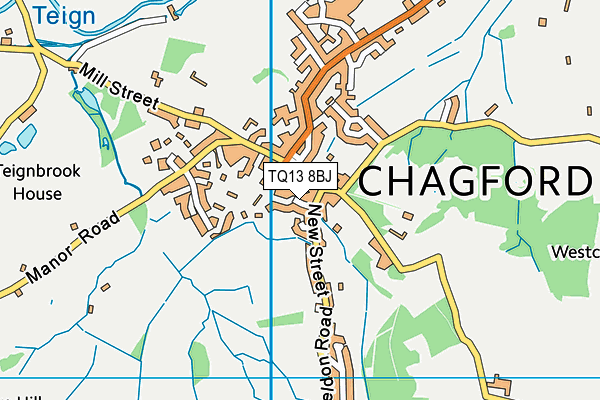 TQ13 8BJ map - OS VectorMap District (Ordnance Survey) TQ13 8BJ map - OS VectorMap District (Ordnance Survey)