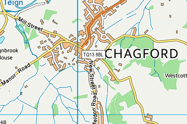 TQ13 8BL map - OS VectorMap District (Ordnance Survey) TQ13 8BL map - OS VectorMap District (Ordnance Survey)