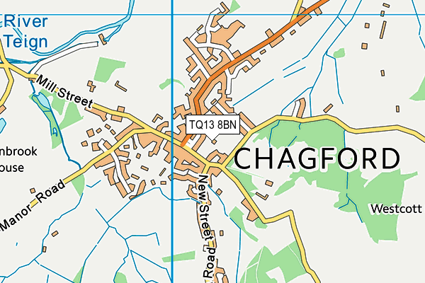 TQ13 8BN map - OS VectorMap District (Ordnance Survey) TQ13 8BN map - OS VectorMap District (Ordnance Survey)