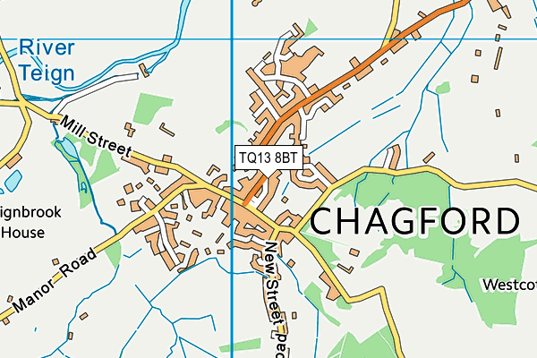 TQ13 8BT map - OS VectorMap District (Ordnance Survey)