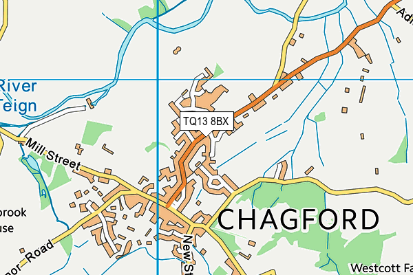 TQ13 8BX map - OS VectorMap District (Ordnance Survey) TQ13 8BX map - OS VectorMap District (Ordnance Survey)