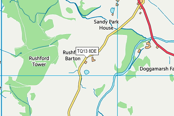 TQ13 8DE map - OS VectorMap District (Ordnance Survey) TQ13 8DE map - OS VectorMap District (Ordnance Survey)