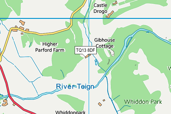 TQ13 8DF map - OS VectorMap District (Ordnance Survey)