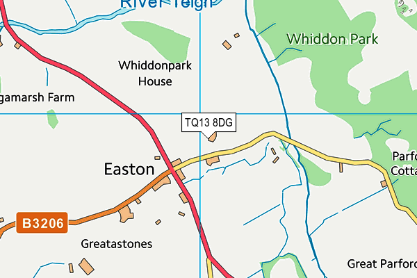 TQ13 8DG map - OS VectorMap District (Ordnance Survey) TQ13 8DG map - OS VectorMap District (Ordnance Survey)