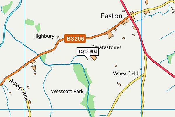 TQ13 8DJ map - OS VectorMap District (Ordnance Survey) TQ13 8DJ map - OS VectorMap District (Ordnance Survey)