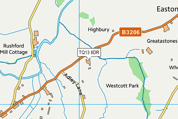 TQ13 8DR map - OS VectorMap District (Ordnance Survey) TQ13 8DR map - OS VectorMap District (Ordnance Survey)