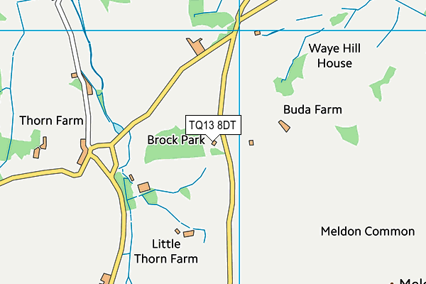 TQ13 8DT map - OS VectorMap District (Ordnance Survey) TQ13 8DT map - OS VectorMap District (Ordnance Survey)