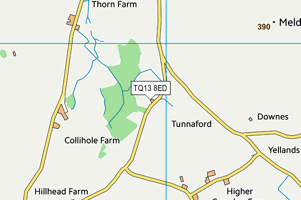 TQ13 8ED map - OS VectorMap District (Ordnance Survey) TQ13 8ED map - OS VectorMap District (Ordnance Survey)