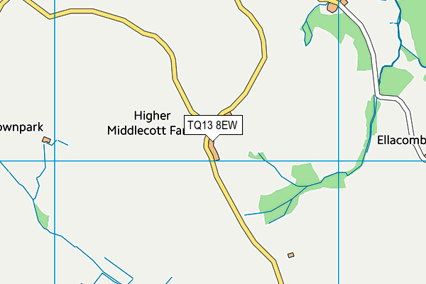 TQ13 8EW map - OS VectorMap District (Ordnance Survey)