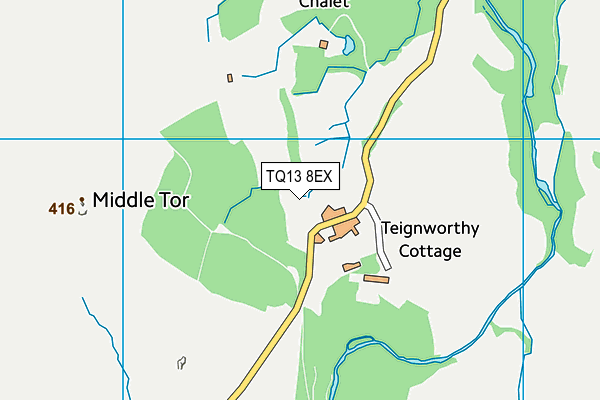 TQ13 8EX map - OS VectorMap District (Ordnance Survey) TQ13 8EX map - OS VectorMap District (Ordnance Survey)