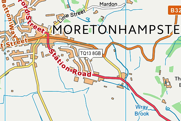 TQ13 8GB map - OS VectorMap District (Ordnance Survey)