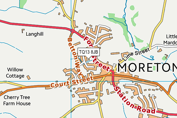 TQ13 8JB map - OS VectorMap District (Ordnance Survey) TQ13 8JB map - OS VectorMap District (Ordnance Survey)