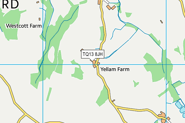 TQ13 8JH map - OS VectorMap District (Ordnance Survey) TQ13 8JH map - OS VectorMap District (Ordnance Survey)