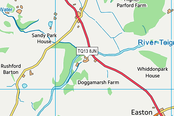 TQ13 8JN map - OS VectorMap District (Ordnance Survey) TQ13 8JN map - OS VectorMap District (Ordnance Survey)