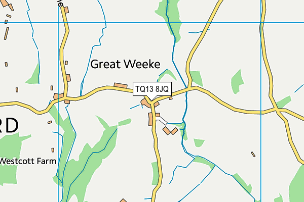 TQ13 8JQ map - OS VectorMap District (Ordnance Survey)