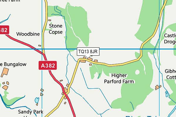 TQ13 8JR map - OS VectorMap District (Ordnance Survey)